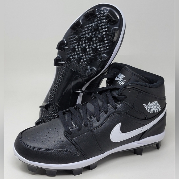 Nike Air Jordan 1 Retro MCS Baseball Cleat Black Molded AV5354-011 Men Sz 13 New - Picture 1 of 11